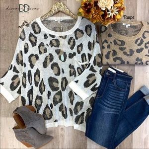 Leopard print light weight sweater